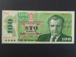 100 Kčs 1989 s. A 40, vzácně se vyskytující vysoká série