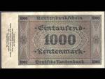 1000 Rentenmark 1.11.1923 serie A, platná na čs. území, vyjímečný stav