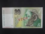 20 Sk 20.10.2006 serie V 00000000, anulát číslo 0696 s pretiskem VZOR, Ba. SK 7g