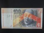 100 Sk 1.9.1993 serie D, 2x vodorovná perf. SPECIMEN, Ba. SK 8a, Pi. 22s