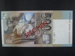 500 Sk 31.10.1996 serie F 00000000, anulát číslo 696 s přetiskem SPECIMEN, Baj. SK 9b, Pi. 27s