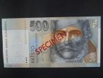 500 Sk 31.10.1996 serie F 00000000, anulát číslo 954 s přetiskem SPECIMEN, Baj. SK 9b, Pi. 27s