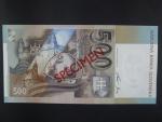 500 Sk 31.10.1996 serie F 00000000, anulát číslo 954 s přetiskem SPECIMEN, Baj. SK 9b, Pi. 27s
