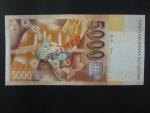 5000 Sk 17.11.2003 serie H 00000000, anulát číslo 0954 s přetiskem VZOR, Baj. SK 14b, Pi. 43s