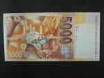 5000 Sk 17.11.2003 serie H 00000000, anulát číslo 0696 s přetiskem VZOR, Baj. SK 14b, Pi. 43s