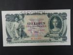 100 Kč 10.1.1931, serie Bc, III.vydání, perf. SPECIMEN