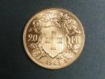 Švýcarsko - 20 Frank 1949 B, 6,451g, Au 0.900