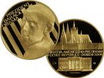 2009, Česká mincovna, zlatá medaile Návštěva Baracka Obamy v ČR, Au 0,999, 31,1g (1 UNZ), průměr 37mm, náklad 500 ks, etue, certifikát
