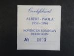 Ag medaile - Albert - Paola Roi et Reine des belges, Ag 0,925, 11,5 g, průměr 30mm, náklad 7500ks, certifikát, etue