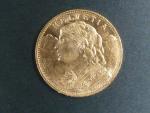 Švýcarsko - 20 Frank 1925 B, 6,451g, Au 0.900