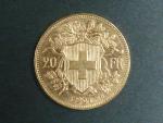 Švýcarsko - 20 Frank 1901 B, 6,451g, Au 0.900