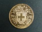 Švýcarsko - 20 Frank 1898 B, 6,451g, Au 0.900