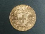 Švýcarsko - 20 Frank 1897 B, 6,451g, Au 0.900
