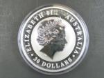 30 Dollars - 1 Kg Ag -  Kookaburra 2017, kvalita proof, Ag 999/1000, 1000g, etue