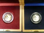 Zlatá a stříbrná replika 1 Kčs 1991, číslované č. 149, Au 986, 7,8g, Ag 925, 7,8g ,průměr 23 mm, limit 150ks (Au) a 200ks (Ag), dřevěné etue, certifikáty 