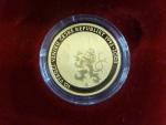 2008, Česká mincovna, zlatá medaile Václav Klaus 15.let ČR, Au 0,999,9, 7,78g, náklad 500 ks, etue, certifikát