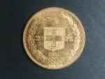 Švýcarsko - 20 Frank 1891 B, 6,451g, Au 0.900