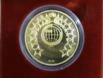2004, Česká mincovna, Vladimír Opl - zlatá medaile Vstup ČR do EU, Au 0,999, 31,1g (1 UNZ), průměr 37mm, náklad 200 ks číslovaná na hraně č. 107, etue, certifikát