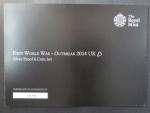 5 Pounds 2014 set 6 ks, První světová válka, společná etue, certifikáty