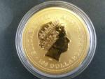 100 Dollars - 1 Oz (31,1050g)  Au - Rok kozoroha 2003, kvalita proof,  etue