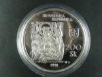 200 Sk 1998, 50. výročí slovenské nár. galerie, etue, certifikát
