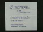 1995, pamětní medaile s motivem 2 Kč, Au 999,9, 7,78g, náklad 300ks, certifikát, etue, kvalita b.k.