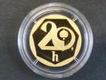 2001, pamětní medaile s motivem 20 haléřů, Au 999,9, 5g, náklad 500ks, certifikát, kvalita proof