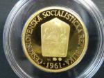 Zlatá a stříbrná replika 1 Kčs 1961, číslované č. 130, Au 986, 7,8g, Ag 925, 7,8g ,průměr 23 mm, limit 150ks (Au) a 200ks (Ag), dřevěné etue, certifikáty 