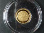 10 Frank 2006 Athénská sova, Au 999/1000, 0,5g, průměr 11 mm, certifikát