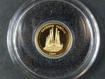 10 Won 2009 Sagrada Família, Au 999/1000, 0,5g, průměr 11 mm, certifikát