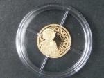 zlatá medaile z cyklu Největší Češi - Sv. Ludmila, Au 0,585,9, 0,50g, etue