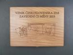 dřevěná etue na 2 ks Au mincí 10.000 Kč 2018 / 2019 Vznik Československa + Zavedení Československé měny 2019
