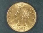 10 Dolar 1907, 16.718 g, Au 900/1000