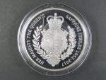 10 Pounds 2017 65.safírové výročí panování, Ag 999, 156,29g (5 OZ), etue, certifikáty