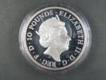 10 Pounds 2017 65.safírové výročí panování, Ag 999, 156,29g (5 OZ), etue, certifikáty