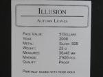 5 Dollar 2008 - Illusion,  zlacené Ag 0,925, 25g, náklad 2500ks