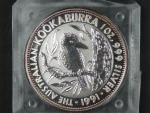 5 Dollars - 1 Oz (31,1050g)  Ag - Kookaburra 1991, kvalita proof, Ag 999/1000, etue