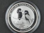 1 Dollars - 1 Oz (31,1050g)  Ag - Kookaburra 2013, kvalita proof, Ag 999/1000, etue