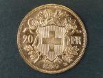 Švýcarsko - 20 Frank 1927 B, 6,451g, Au 0.900
