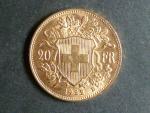 Švýcarsko - 20 Frank 1922 B, 6,451g, Au 0.900