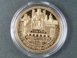 2014, Česká mincovna, zlatá medaile dukát doby Karla IV. - Karlův most, Au 0,986, 3,49g, náklad 1000 ks, etue, certifikát