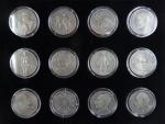 sada 12 ti pamětních medailí 2015 z cyklu Kalendárium, 12x 1 OZ Ag, č.10, certifikáty, etue