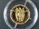2007, Česká mincovna, zlatá medaile Tři Grácie, Au 0,986, 3,49g, náklad 500 ks, etue