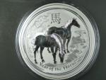 30 Dollars - 1 Kg Ag - Rok koně 2014, kvalita proof, Ag 999/1000, 1000g, etue