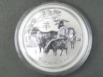 1 Dollars - 1 Oz (31,1050g)  Ag - Rok kozy 2015, kvalita proof, Ag 999/1000, etue