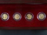 2008, Česká mincovna, zlatá medaile sada 4ks Karel IV. a jeho manželky, Au 0,999,9, 4x 3,11g, náklad 200 ks, etue, certifikát