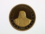 1000 Tugriků 2007, Čingischán, Au 0.999, 1 g., průměr 13,92 mm.