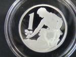 Zlatá a stříbrná replika 1 Kčs 1957, číslované č. EA 09 autorské odražky, Au 986, 7,8g, Ag 925, 7,8g ,průměr 23 mm, limit 150ks (Au) a 200ks (Ag), dřevěné etue, certifikáty 