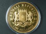 1500 Shillings 2013, Au 999,9, 155,55g, 5 OZ, náklad 99ks, etue, certifikát č. 20