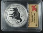 1 Dollars - 1 Oz (31,1050g)  Ag - Rok koně 2014 s kontramarkou lva, kvalita proof, Ag 999/1000, etue, PCGS MS69